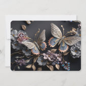 独自の作成 – ヴィンテージ蝶 セーブザデート (裏面)