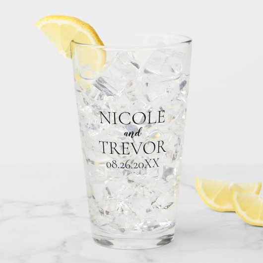 独自の作成 – 名前をカスタムする花嫁&花婿 タンブラーグラス (アイス正面)