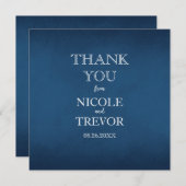 独自の作成 – 最も深い青 サンキューカード (正面/裏面)