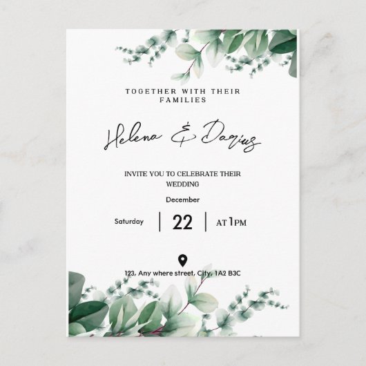 独自の作成 – 環境にやさしいことをしよう 案内ポストカード (正面)