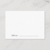 独自の作成 – 白黒デイジー花 アドバイスカード (裏面)