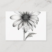 独自の作成 – 白黒デイジー花 アドバイスカード (正面)