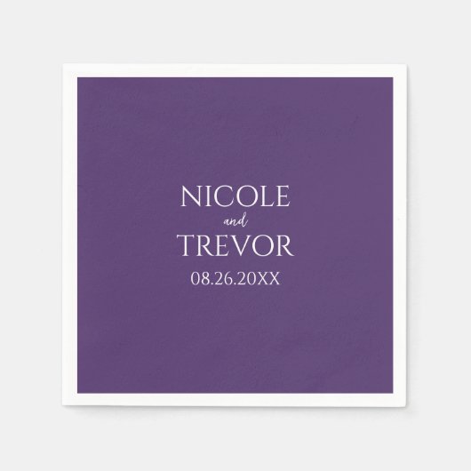 独自の作成 – 紫 スタンダードカクテルナプキン (正面)