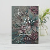 独自の作成 – 豪華なシャビーシックな紙花 セーブザデート (スタンド正面)