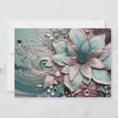 独自の作成 – 豪華なシャビーシックな紙花 セーブザデート (裏面)