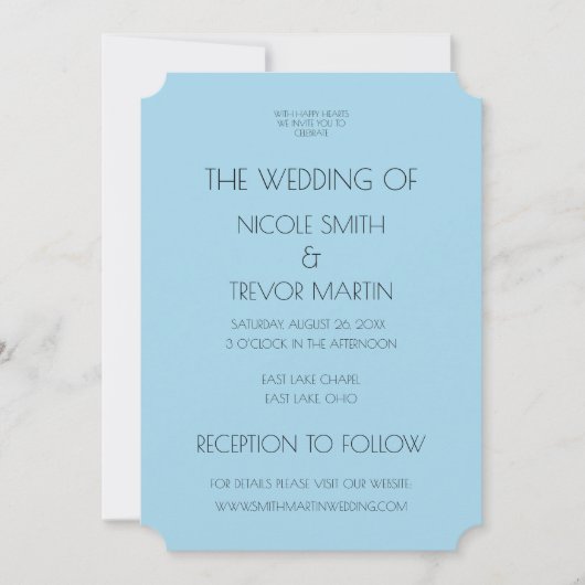 独自の作成 – 青 招待状 (正面)