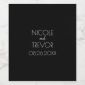 独自の作成 – 黒 ワインラベル (シングルラベル)