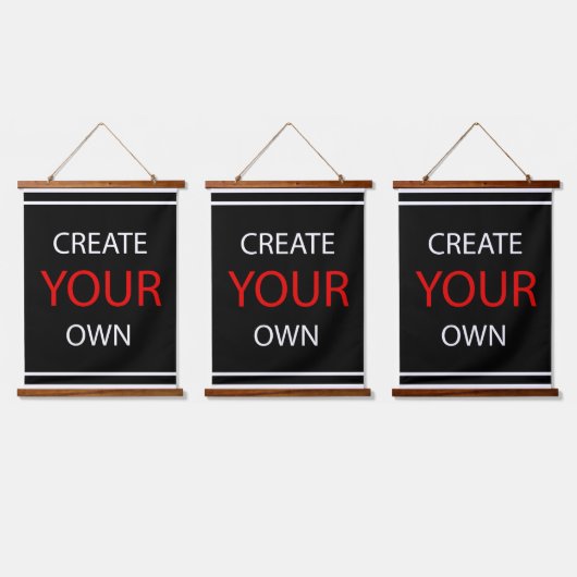 独自の作成 – 3xパーソナライズされたポートレートセット 吊り下げ型タペストリー (トリプル)