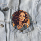 独自の作成 – 4インチファンボタン（巨大） 缶バッジ (インサイチュ)