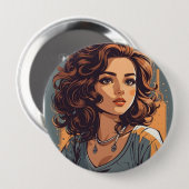 独自の作成 – 4インチファンボタン（巨大） 缶バッジ (正面&裏面)