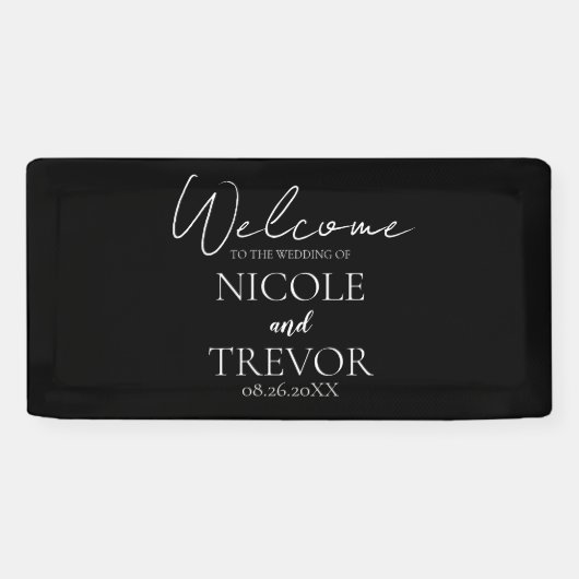 独自の作成 – Black's 結婚 Welcome 横断幕 (横)