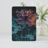 独自の作成 – Blue Pink X-ray Wildflowers 出欠カード (スタンド正面)