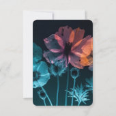 独自の作成 – Blue Pink X-ray Wildflowers 出欠カード (裏面)