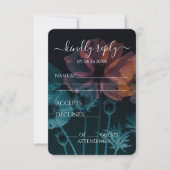 独自の作成 – Blue Pink X-ray Wildflowers 出欠カード (正面)