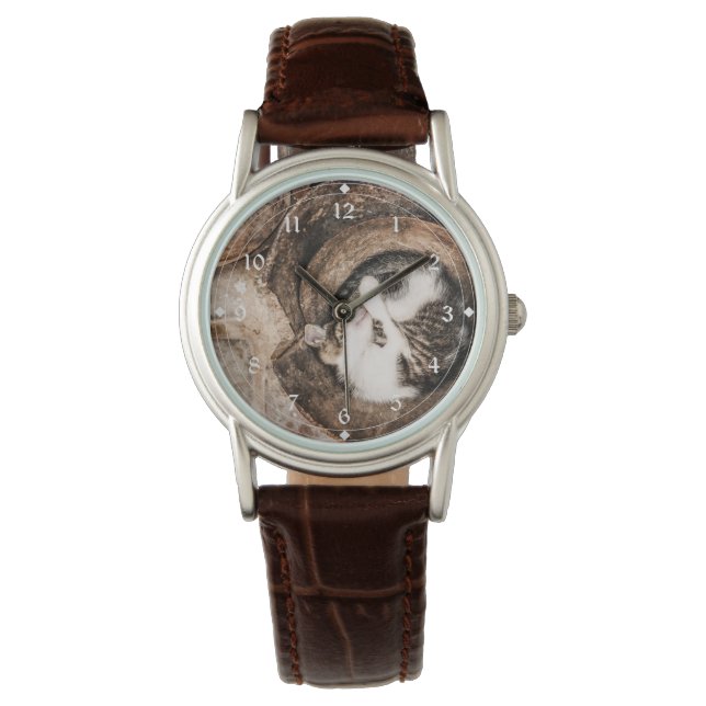 独自の作成 – Cat昼寝 腕時計 (正面)