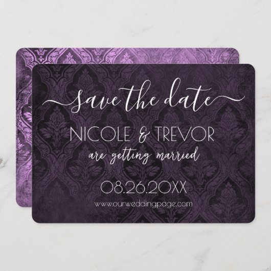 独自の作成 – Dark Gothicヴィンテージ セーブザデート (正面/裏面)