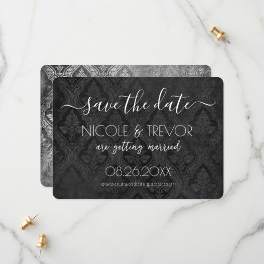 独自の作成 – Dark Gothicヴィンテージ セーブザデート (正面/裏面インサイチュ)