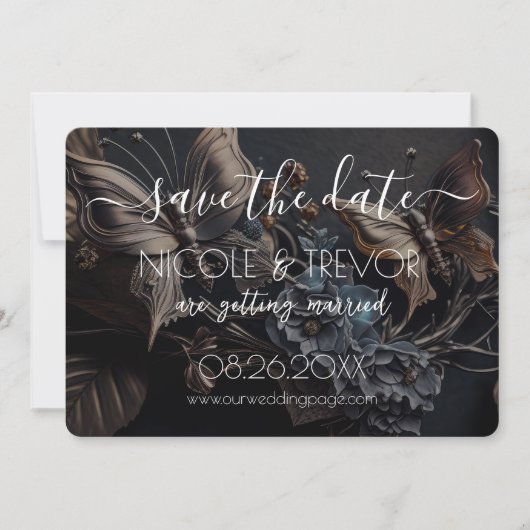 独自の作成 – Dark Steampunk Chairs セーブザデート (正面)