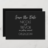 独自の作成 – Plain Blackミニマリスト セーブザデート (正面/裏面)