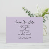 独自の作成 – Plain Light Purple Minimalist セーブザデート (スタンド正面)