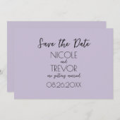 独自の作成 – Plain Light Purple Minimalist セーブザデート (正面/裏面)