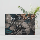 独自の作成 – Steampunkヴィンテージ蝶 セーブザデート (スタンド正面)