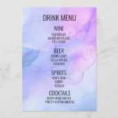 独自の作成 – Water Color Background Drink メニュー (正面)
