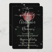 独自の作成 – X線花と星 招待状 (正面/裏面)