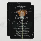 独自の作成 – X線花と星 招待状 (正面/裏面)