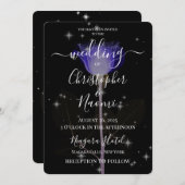 独自の作成 – X線花と星 招待状 (正面/裏面)