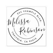 独自の円の作成差出人住所スクリプト名 セルフインキングスタンプ (デザイン)