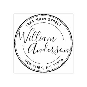 独自の円の作成差出人住所スクリプト名 ラバースタンプ