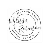 独自の円の作成差出人住所スクリプト名 ラバースタンプ (インプリント)