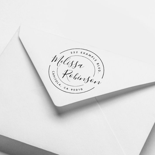 独自の円の作成差出人住所スクリプト名 ラバースタンプ