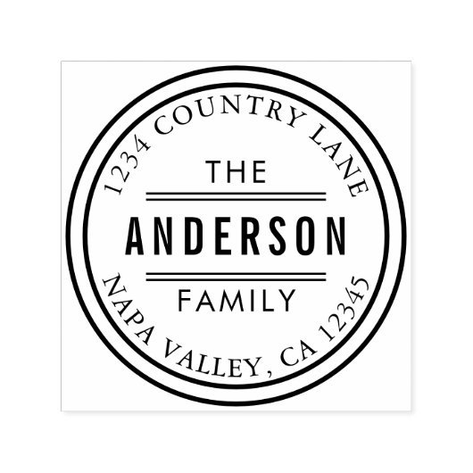 独自の円の作成差出人住所 セルフインキングスタンプ (デザイン)