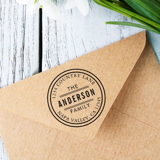 独自の円の作成差出人住所 セルフインキングスタンプ