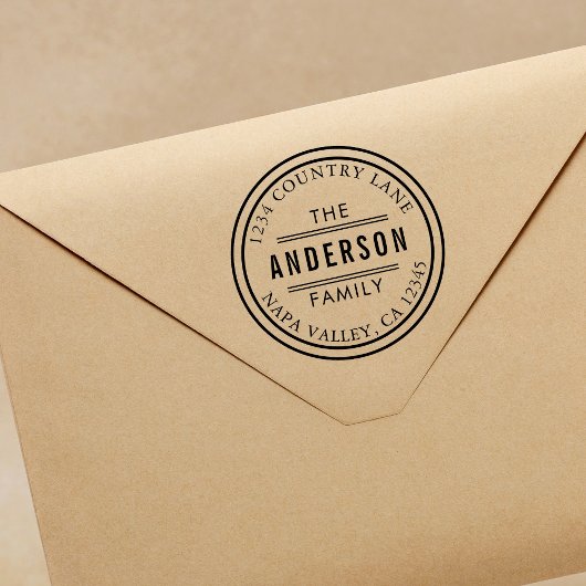 独自の円の作成差出人住所 ラバースタンプ