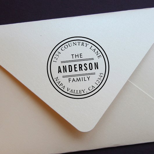 独自の円の作成差出人住所 ラバースタンプ