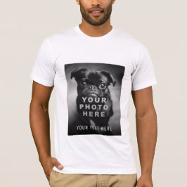 独自の写真とシンプル文字独身のを作カスタム成 Tシャツ
