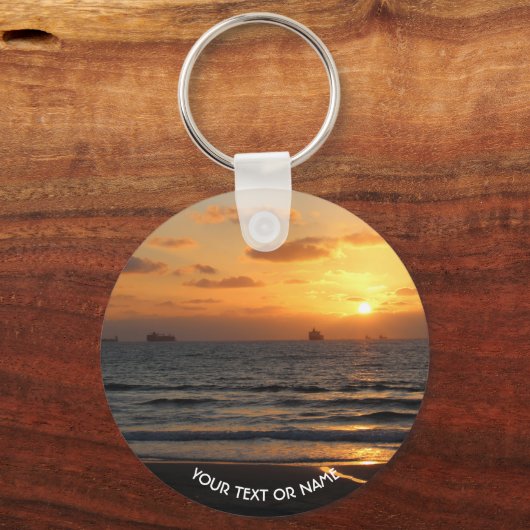 独自の写真とテキストを使用したカスタムデザイン キーホルダー (正面)