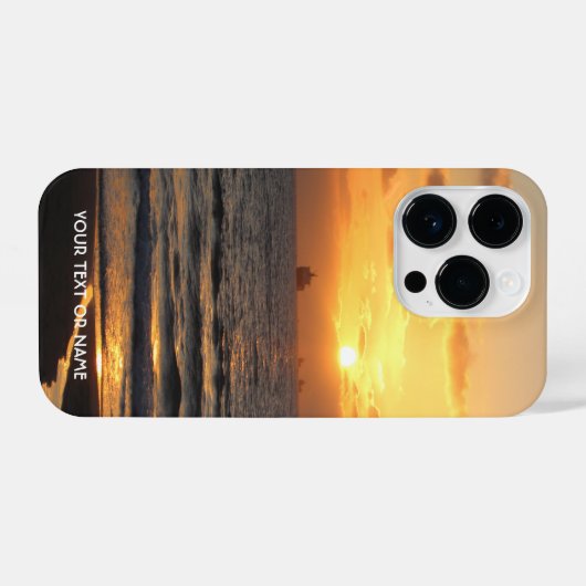 独自の写真とテキストを使用したカスタムデザイン iPhoneケース (裏面横)