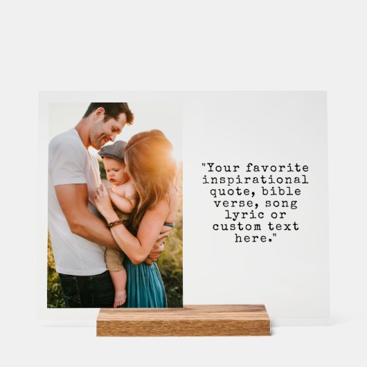 独自の写真とパーソナライズされた引用文の作成 アクリルサイン (正面)