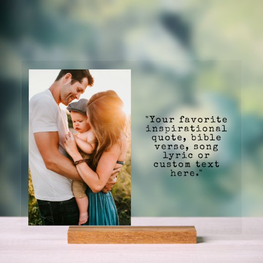 独自の写真とパーソナライズされた引用文の作成 アクリルサイン (ニュートラル)