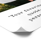 独自の写真とパーソナライズされた引用文の作成 ポスター (角)