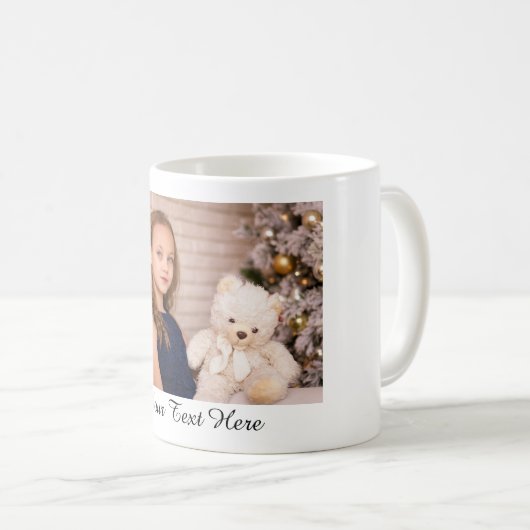 独自の写真とパーソナライズされた文字の作成 コーヒーマグカップ (正面右)