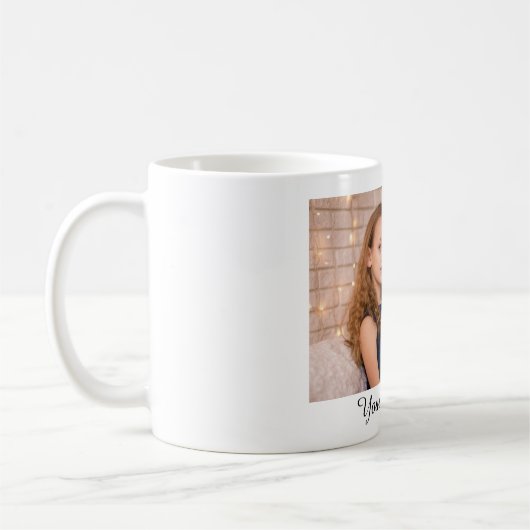 独自の写真とパーソナライズされた文字の作成 コーヒーマグカップ (左)