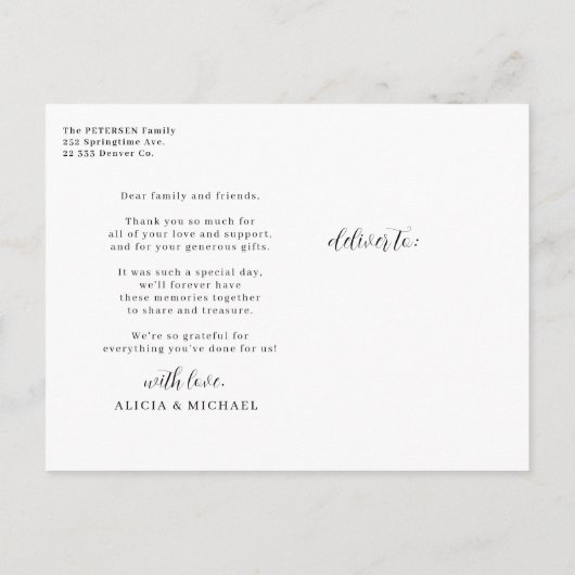 独自の写真とパーソナライズされた文字の作成 ポストカード (裏面)