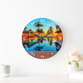 独自の写真と文字でカスタムデザイン ラージ壁時計 (ホーム)