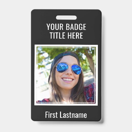 独自の写真と文字バッジの作成 バッジ (Front)