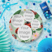 独自の写真のカスタム文字ladybug紙の作成 ペーパープレート (パーティー)